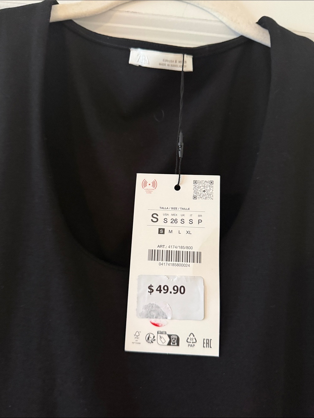 NWT Zara black midi dress sz s small - Picture 2 of 3